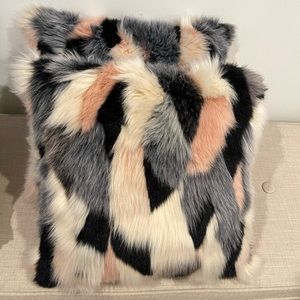 West elm faux fur pillow cover